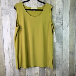 Caroline Rose Lime Color Size 1X Tank Top